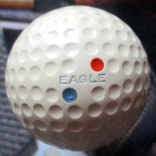 vtg - new - EAGLE golf ball - Wright Ditson - Cadwell Cover - Red/blue dots