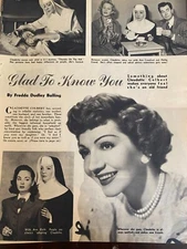 Claudette Colbert, Three Page Vintage Clipping, a