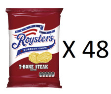 Roysters T-Bone Steak Flavour Bubbled Chips Crisps 21g 48 Packs