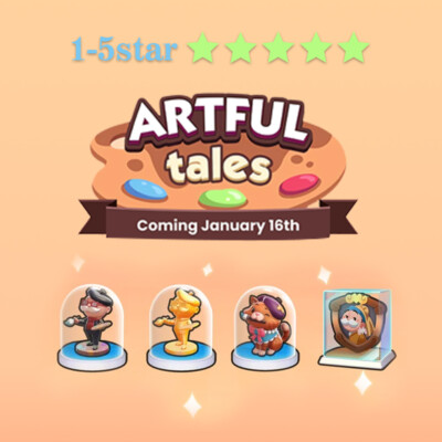 All 1-2-3-4-5 Star Stickers - Monopoly_Go ( Jingle_Joy Album ) All set Sticker