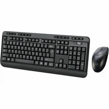 Adesso Antimicrobial Wireless Desktop Keyboard Mouse wkb1320cbtaa