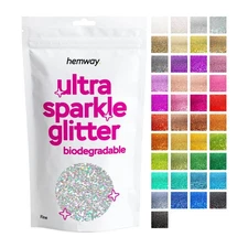 Hemway Eco Bio Friendly Glitter Biodegradable Cosmetic Safe FINE 1/64" 100g