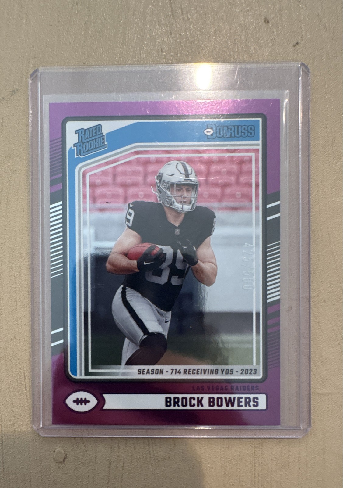 2024 Panini Donruss - Rated Rookie Brock Bowers #394 Season Stat Line /500 (RC)