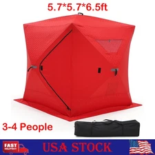3-4 People Insulated Pop-Up Ice Fishing Shelter Windproof Portable Ice Shanty