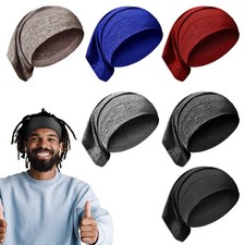 SATINIOR 6 Pcs Spandex Dreadlock Cap 1 Count Pack of 1 , Dark Color