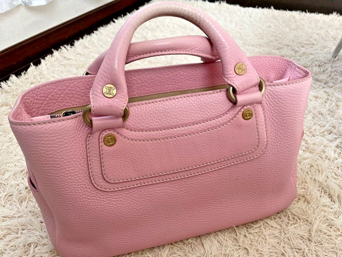 Authentic CELINE Boogie Bag Pink Leather Handbag USED with Dust Bag