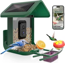 Bird Feeder with Camera Solar Powered : Smart Camera Bird Feeder 2K Live Feed Ca