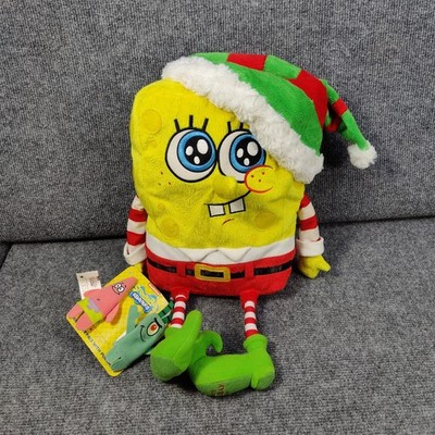 Sponge Bob Square Pants Christmas Plush Santa Hat Macys Finger Puppets New Nick