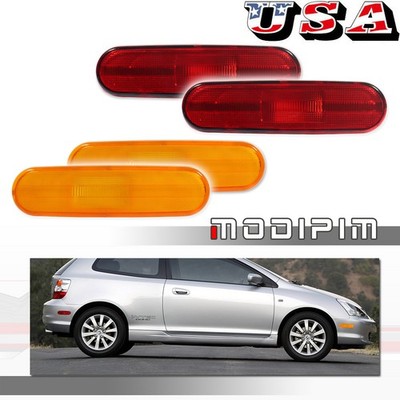 For 2002-2005 Honda Civic Si EP3 3DR Front & Rear Bumper Side Marker Light LH/RH