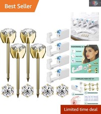 12 Pcs Ear Piercing Kit Disposable Ear Piercing Gun Kit with 4 Pcs 6 Prong Se...