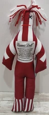 Dammit Doll Red & White Stripes Anger/ Stress Relief Plush Red & White Hair- 12"