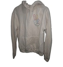 Adidas Originals OG Peace Sign Hoodie Women  s Sz S Pink Muliticolor Peace Sign