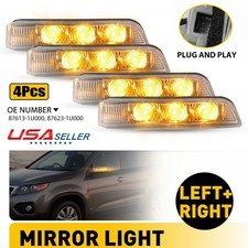 4x For 2011-2015 Kia Sorento Clear Amber LED Side Mirror Turn Signal Light Lamps