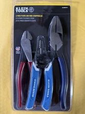 New Klein Tools 3-Piece Pliers & Wire Strippers Kit D2139NEKIT24 USA Made Set