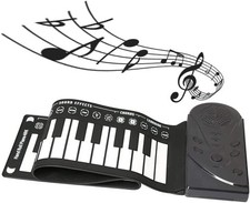 Roll Up Piano 49 Keys Portable Electronic Piano for Beginners, Flexible Folda...