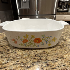 Rare Vintage Corning Ware Wildflower 2 Quart Casserole w/o lid A-2-B w/#8