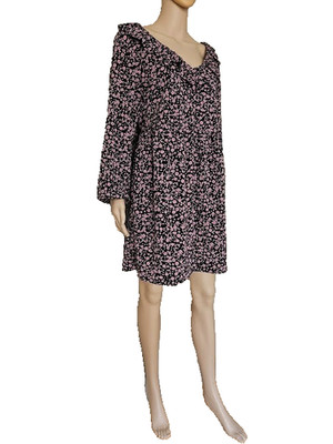 Divided by H&M Women s Floral Long Sleeve Pullover Dress Size L Polyester Blend