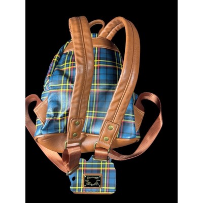 Loungefly Pokemon Pikachu Plaid Mini Backpack Wallet Set Tan  display picture 1