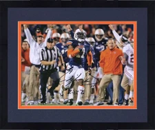 Framed Chris Davis Auburn Tigers Signed 8x10 Running Photo with "Kick 6" Insc