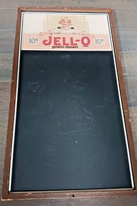 VINTAGE JELL-O JELATIN ADVERTISING CHALK BOARD MENU SIGN KITCHEN DECOR 22"X18"