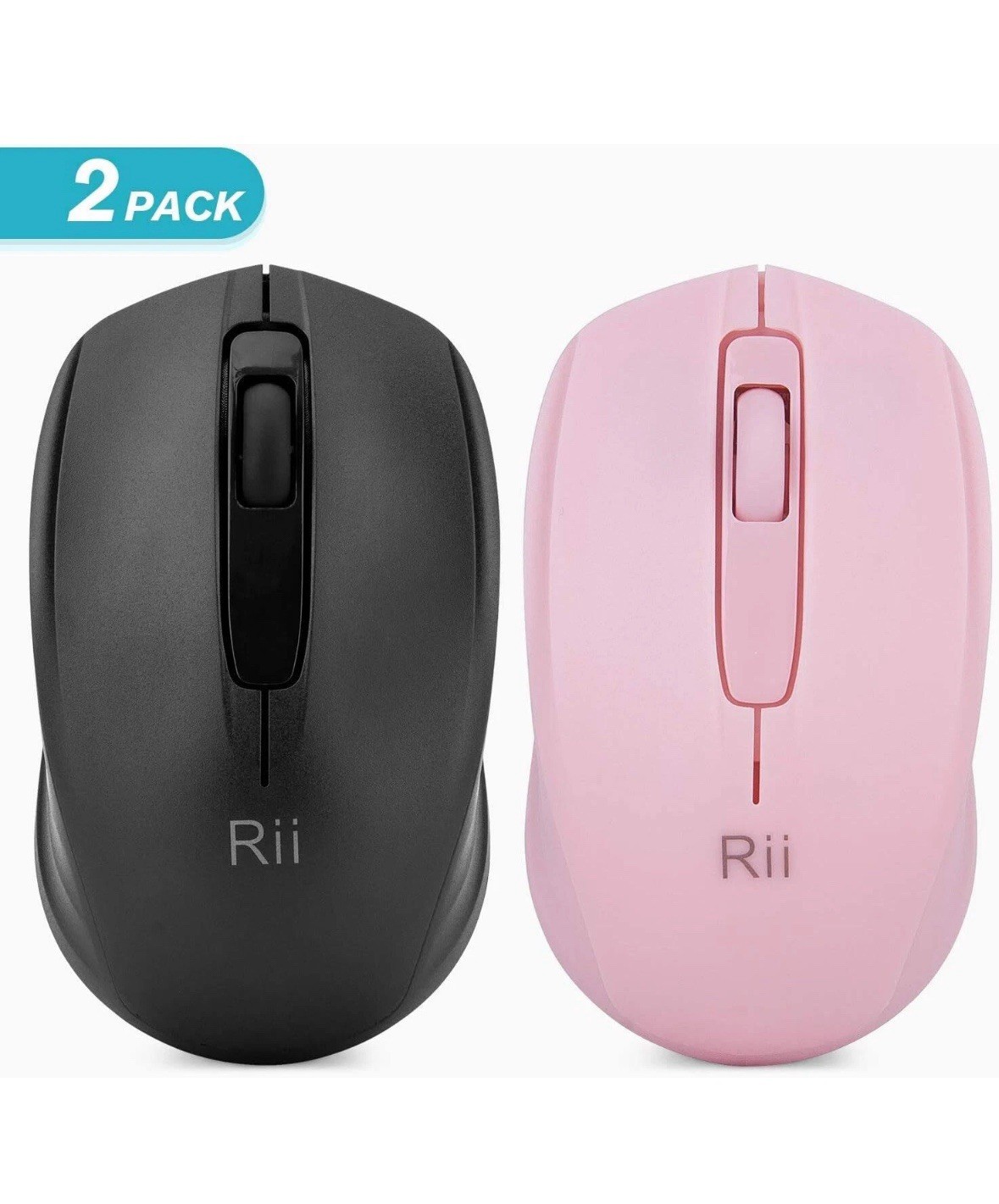 Rii Wireless Optical Mouse and USB Receiver 2 Pack for PC Laptop Mac