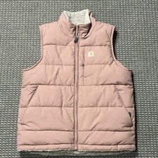 Carhartt Reversible Sherpa Puffer Vest Brown Tan OV5607-W Small 4-6 Workwear