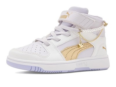 Girl's Shoes PUMA Kids Rebound Layup Mid Hook And Loop Shoes (Little Kid)