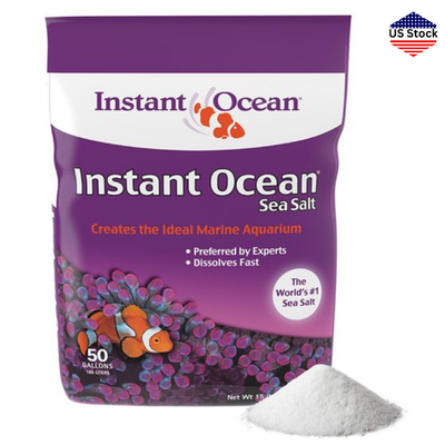 #ad Marine Aquarium Sea Salt Mix Fast Dissolving Treats 50 Gallons Fish Tank $31.89