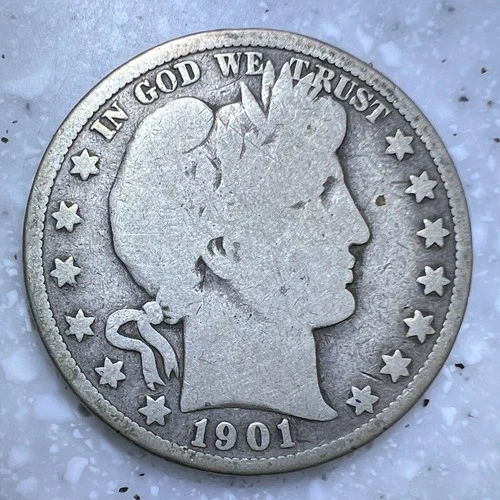 1901-O  Barber, Liberty Head, Morgan Half Dollar,  VG - Nice Coin!!
