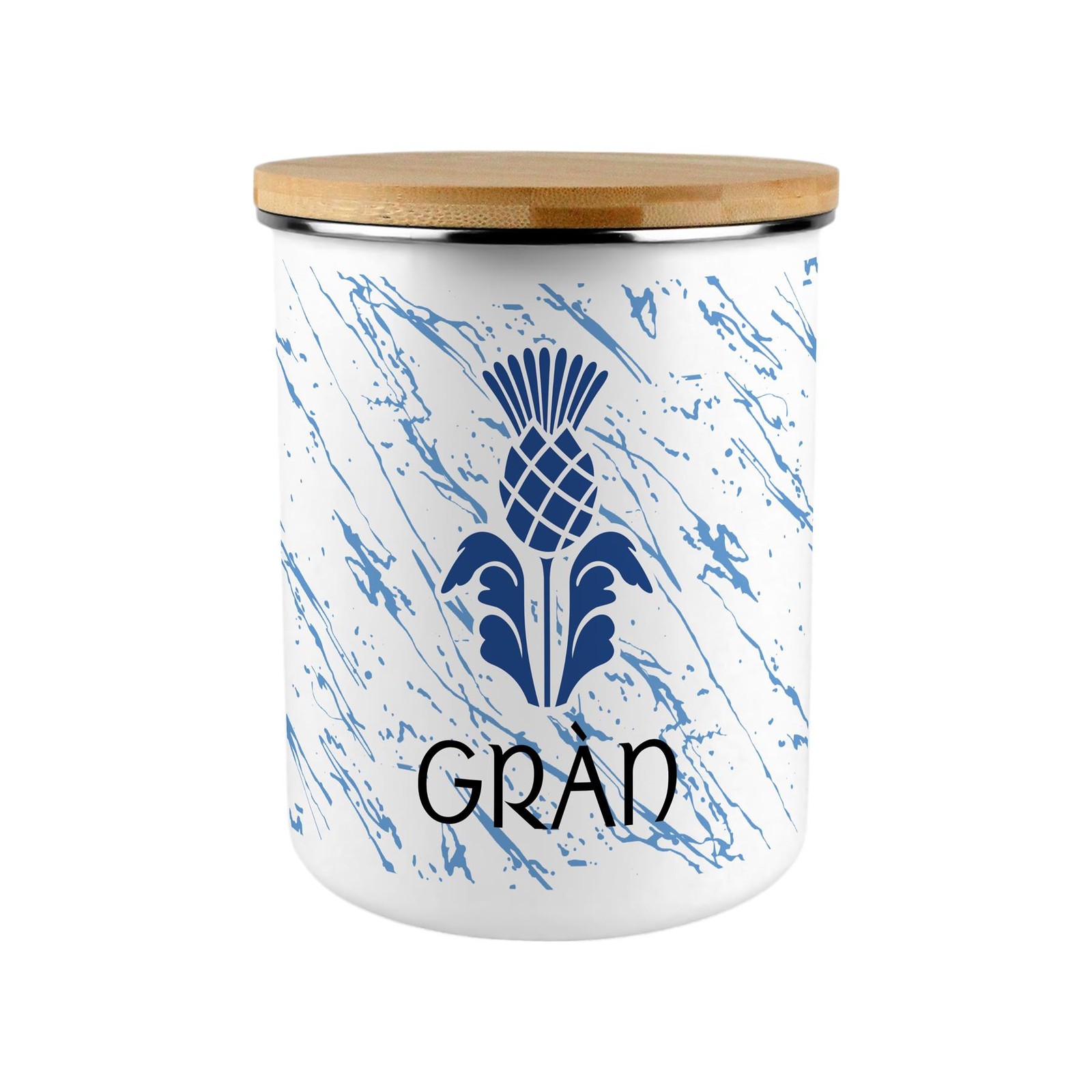Scottish Thistle Large Cereal Canister Gift - Gaelic Language Storage Jar