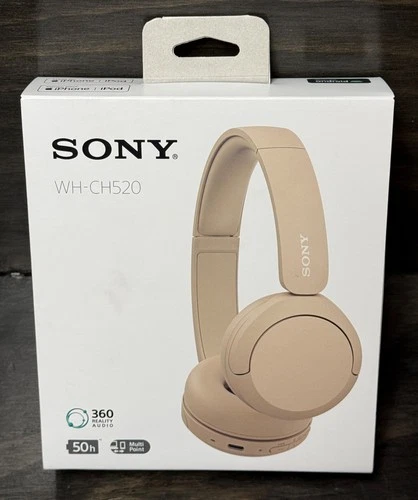 NEW Sony WH-CH520 Wireless Over-Ear Bluetooth Stereo Headphones Cappuccino