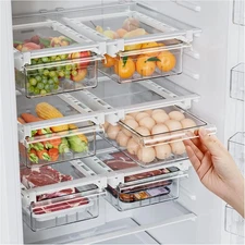 SNSLXH 2 Pack Refrigerator Drawer 2 Refridgerator Organizer 
