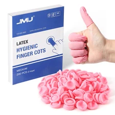 JMU Finger Cots Medium Latex Fingertip Protective Anti Static Powder Free