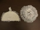 Vtg White Wedding Floral Lace Flower Girl Basket and Ring Bearer Pillow Cover