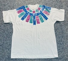 Vintage Sundrops SportsWear Shirt Women  s L-XL White 80  s Abstract Made In USA