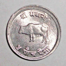 Nepal Coin 5 paisa Achhami Cattle Cow Farm Animal