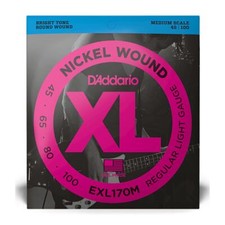 D'ADDARIO EXL170M BASS GUITAR STRINGS - MEDIUM SCALE NICKEL REGULAR LIGHT 45-100