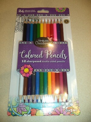 Cra-Z-Art CRAZY Timeless Creations 24 Colors Pencils 10454 12 double sided NIB