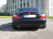 MH-DEZENT Sportschalldämpfer 4-flutig rund 80 Mercedes SLK 350 R172 POWER-SOUND