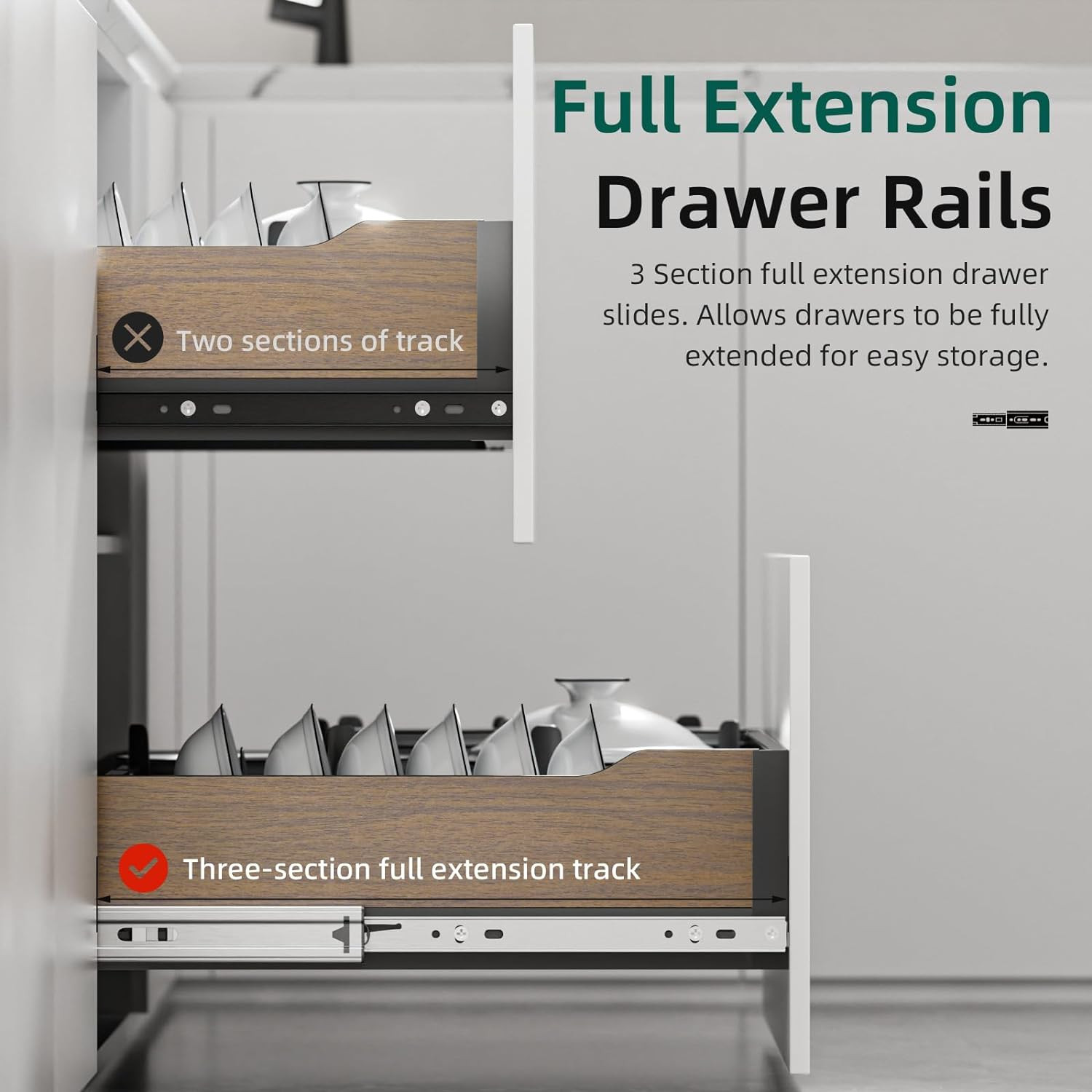 1 Pair 12 Inch 150 Lb Heavy Duty Drawer Slides Full Extension Ball Bearing Cabin