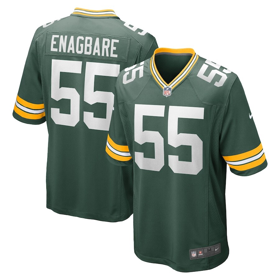 Green Bay Packers Kingsley Enagbare #55 Nike Green 2025 Official