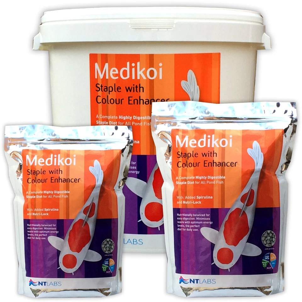 NT Labs Medikoi Staple + Colour 3mm 6mm Pellet Garden Fish Food Pond Koi