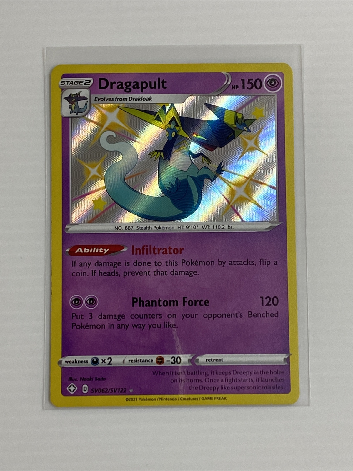 Pokemon Shining Fates Dragapult SV062/SV122 Shiny Holo Rare NM/M | eBay