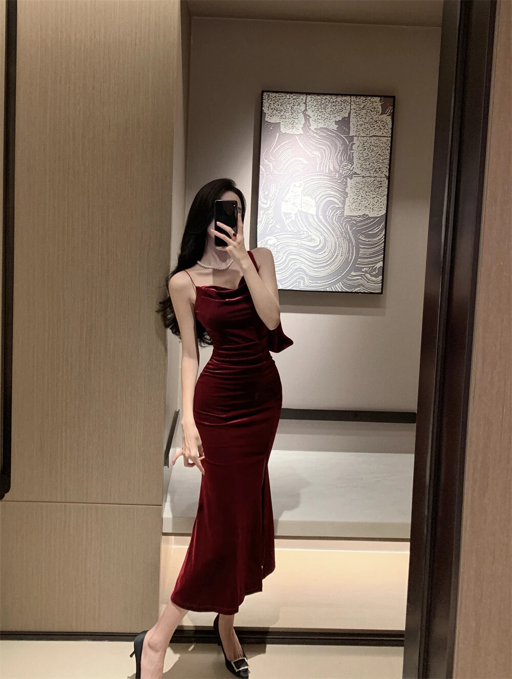 red velvet semi formal dress Wine Red Velvet Tea Length Homecoming Dress – Haibob