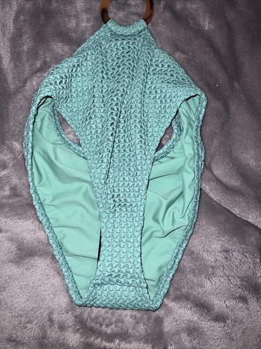 SMALL Montce Swim Ky One Piece Turquoise Crochet - Picture 3 of 7