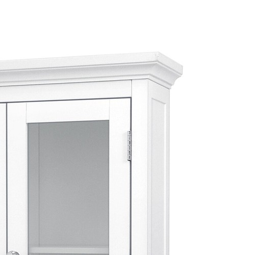 Removable Wooden Wall Cabinet W/ 2 Glass Doors Adjustable Shelf Storage Solution - Picture 6 of 7