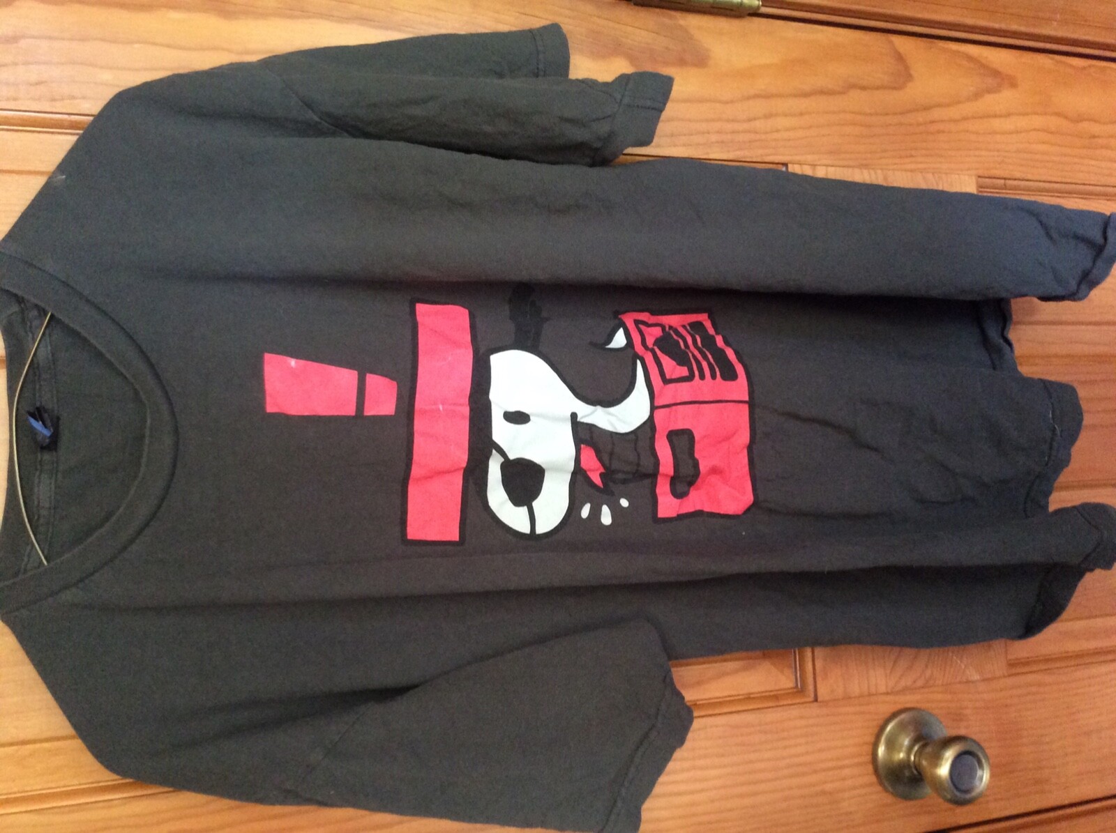 Men's Grey Snoopy Graphic Tee Short Sleeve T-Shirt Size 2XL by Tultex