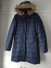 Tog 24 Womens Quilted Parka Hooded Coat Size 10 Warm Navy Blue Worn 3/4 Times