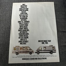 1985 Winnebago LeSharo & Itasca Phasar motorhome rv vintage print Ad