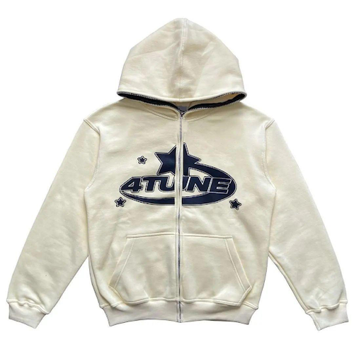 Vintage Y2K Zip Up Hoodies Letter Print 